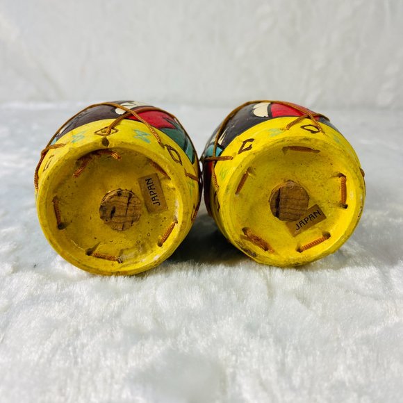 Vintage Native American Indian Design Tom Tom Drum Salt and Pepper Shakers HTF - Picture 5 of 7